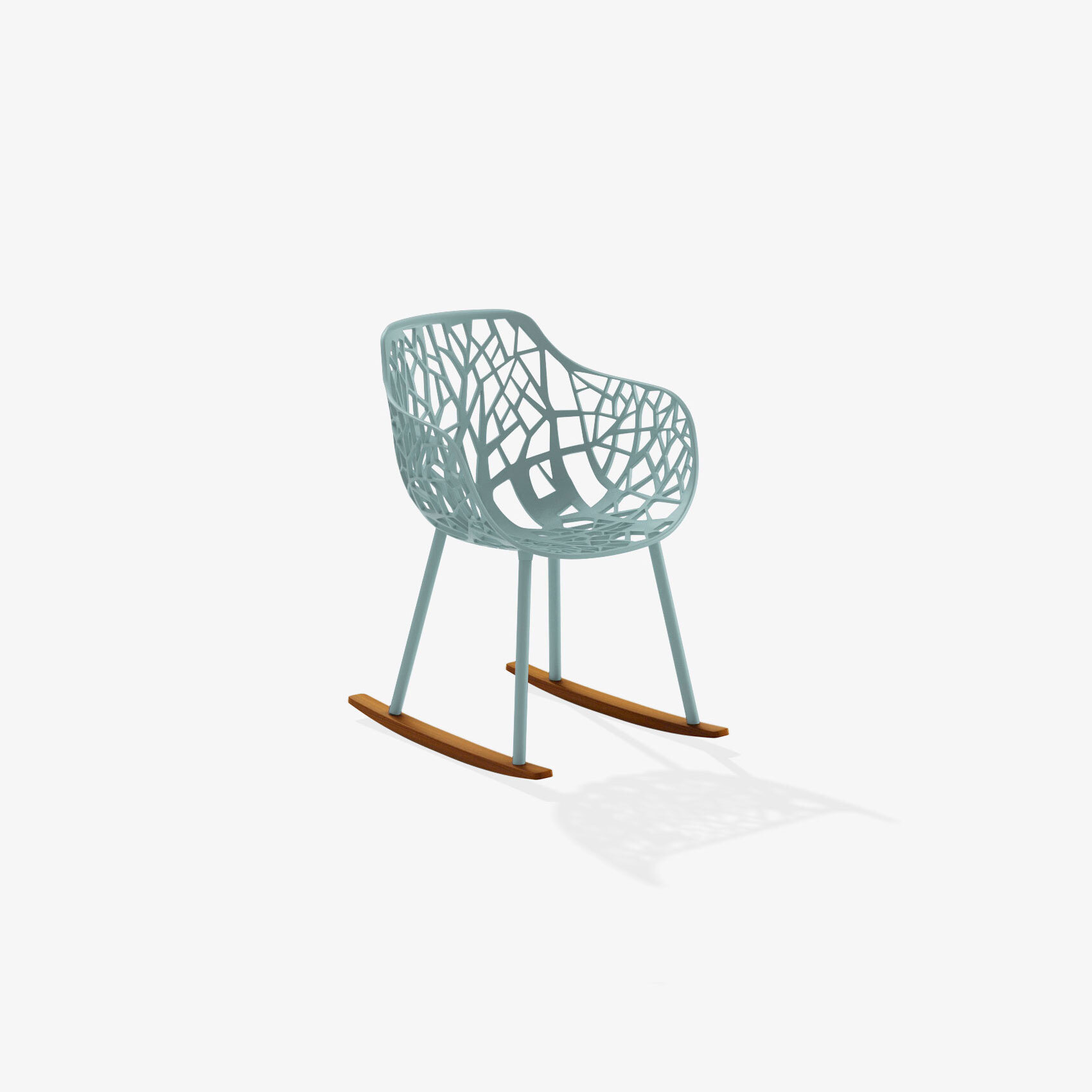 FINCATI Oversized Beige PE Wicker Outdoor Rocking Chair